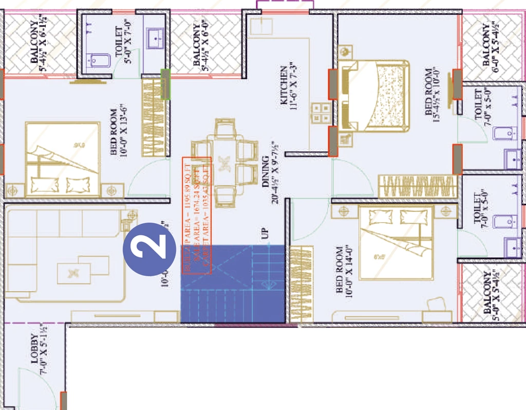 3 BHK Flat in United The Savoy in Jagatpura, Jaipur - Image 927448