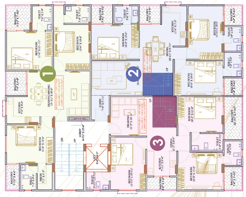Floor Plan of United The Savoy in Jagatpura, Jaipur - Image 425902