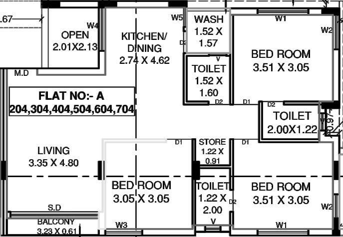 3 BHK Flat in Atlantis Arihant in Raiya, Rajkot - Image 927449