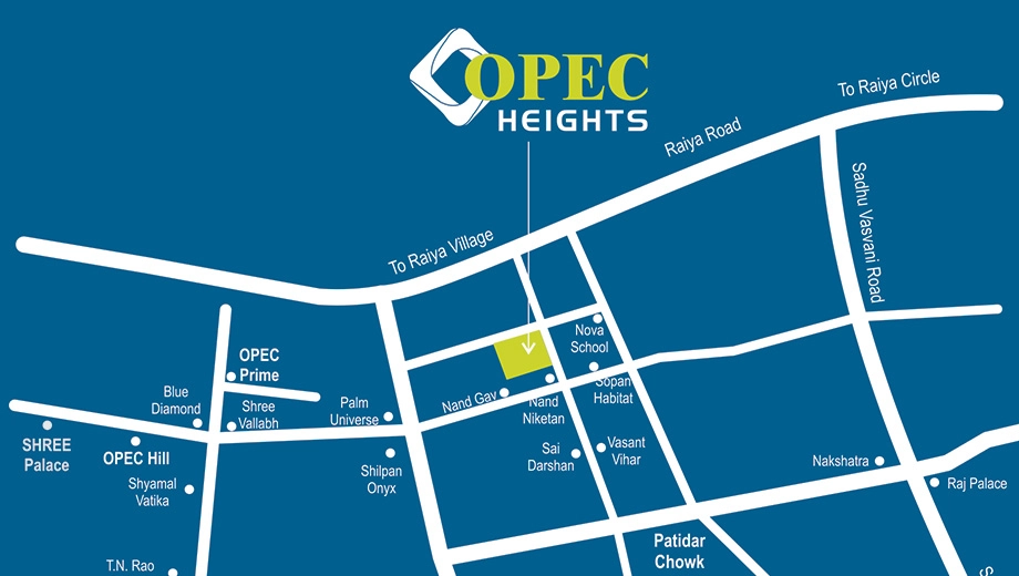 Location of Maruti Opec Heights in Raiya, Rajkot - Image 425954