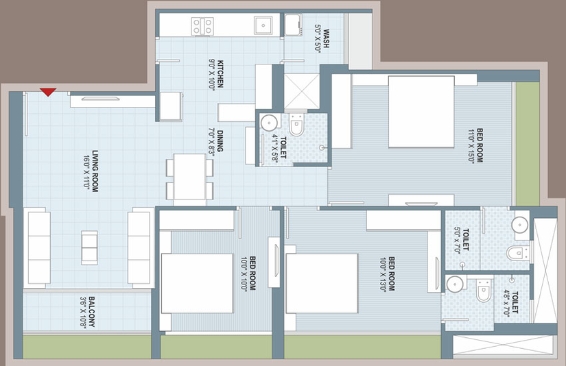 3 BHK Flat in DR Praharsh Bluebell in Shela, Ahmedabad - Image 780113