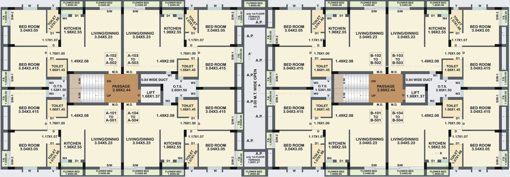 Floor Plan of Rajratna Race Course Gardenia in Ghanteshwer, Rajkot - Image 426024