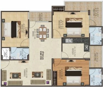 3 BHK Flat in Vishwaas Aashiyana in Jagatpura, Jaipur - Image 927486