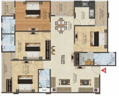 4 BHK Flat in Vishwaas Aashiyana in Jagatpura, Jaipur - Image 927487