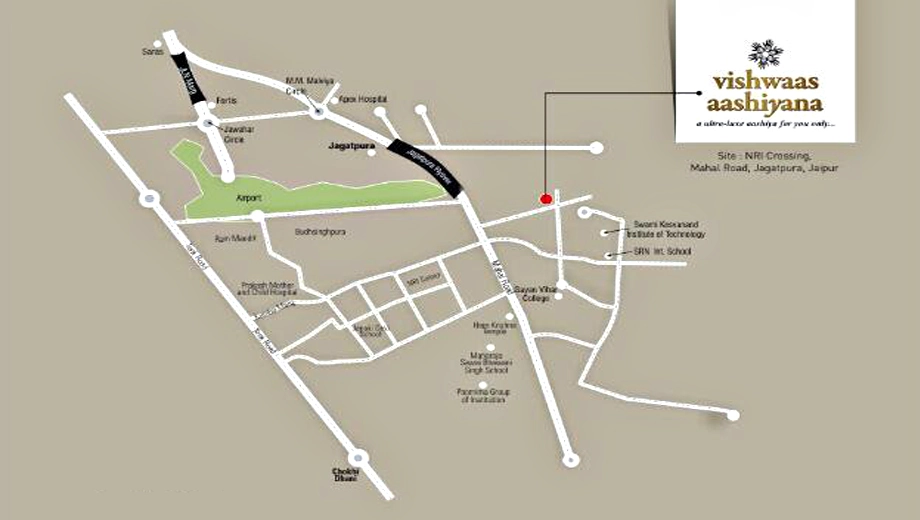 Location of Vishwaas Aashiyana in Jagatpura, Jaipur - Image 426050
