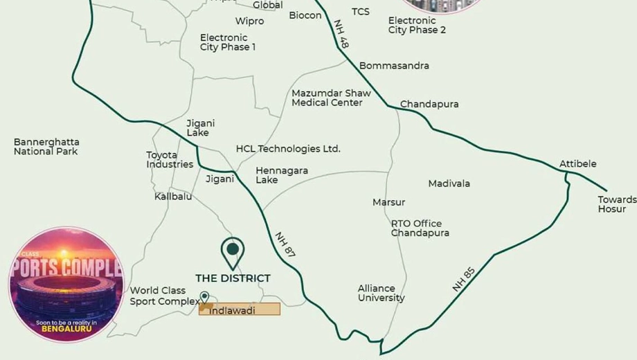 Location of Naville The District in Jigani, Bangalore - Image 426054