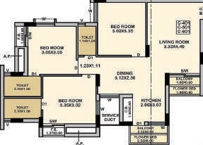 3 BHK Flat in Ratnam Pride in Ghanteshwer, Rajkot - Image 927491