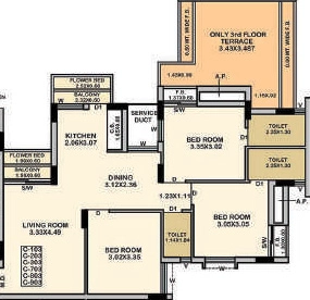 3 BHK Flat in Ratnam Pride in Ghanteshwer, Rajkot - Image 927492