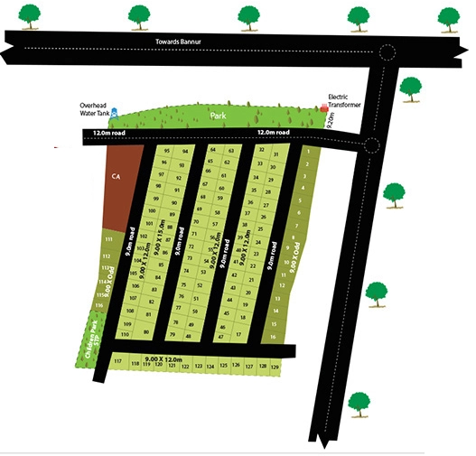 Master Plan of Alliance Serene in Bannur Road, Mysore - Image 426089