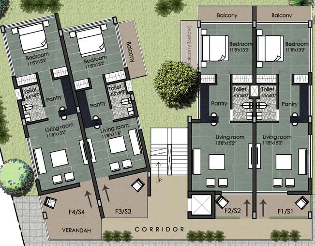 Floor Plan of Rare Earth SouthEnd in Elivala, Mysore - Image 426107