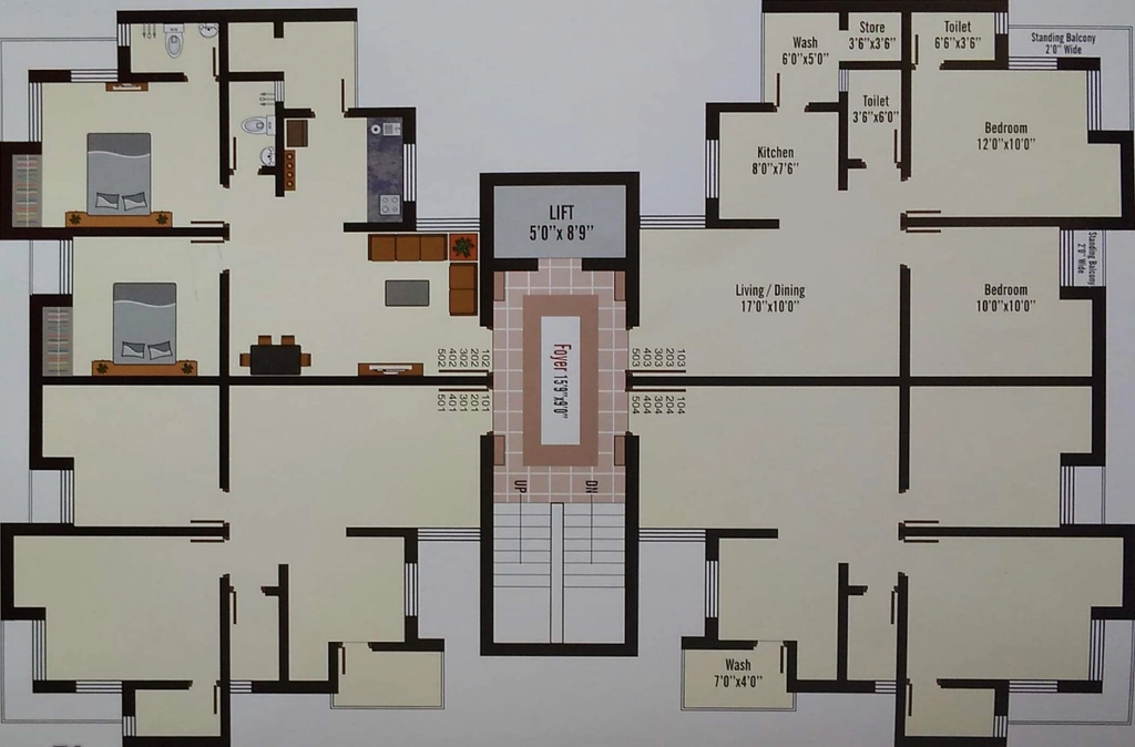 Floor Plan of Riya Siddharth Platinium in Ghanteshwer, Rajkot - Image 426114