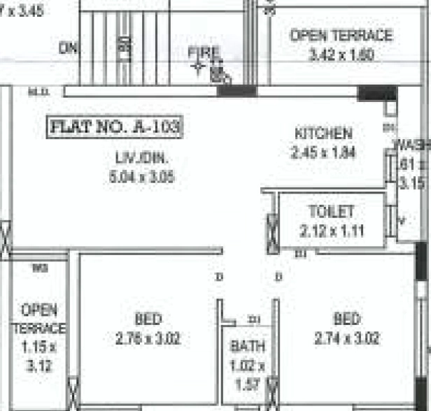 2 BHK Flat in Rushabh Saffron Palace in Ghanteshwer, Rajkot - Image 927505