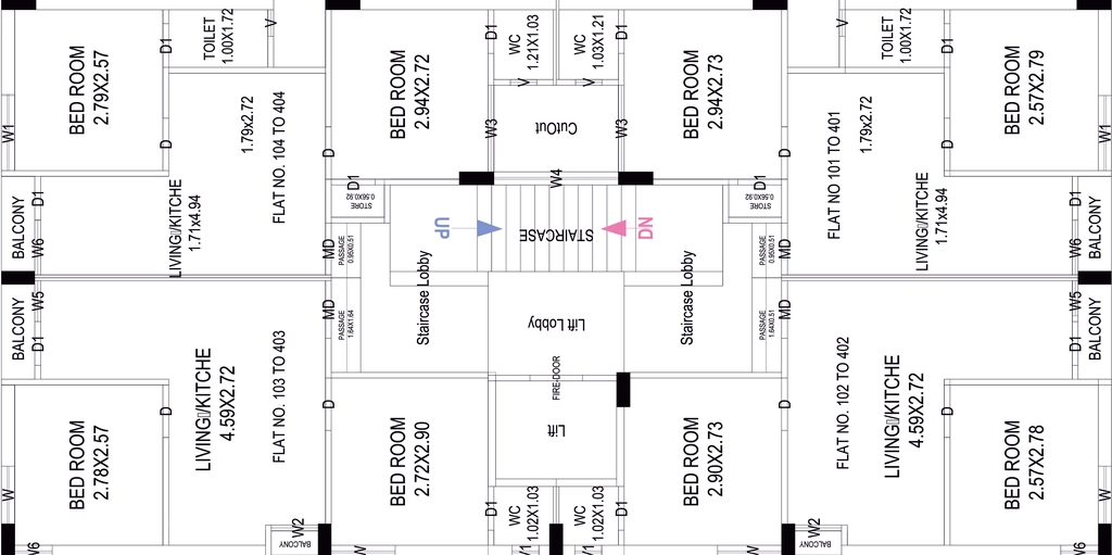 Floor Plan of Shivbhumi Apartments in Ghanteshwer, Rajkot - Image 426144