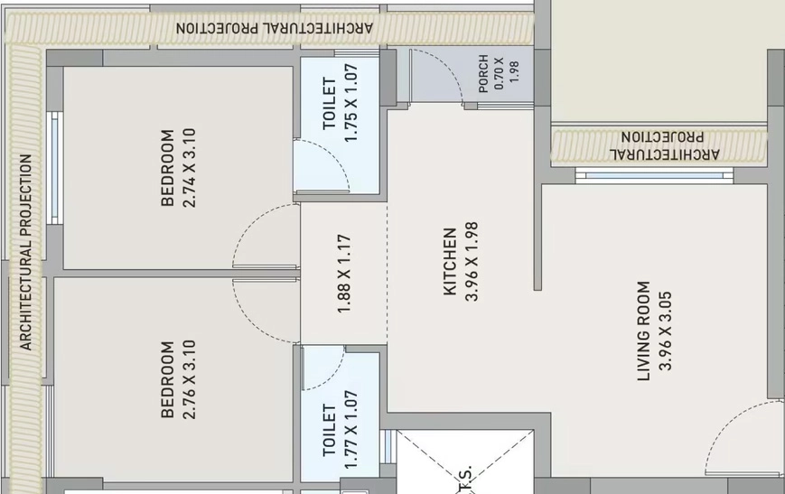 2 BHK Flat in Shree Vallabh Heights in Ghanteshwer, Rajkot - Image 927510