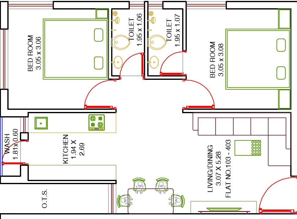 2 BHK Flat in Shree Vraj Raj Avenue in Ghanteshwer, Rajkot - Image 927512