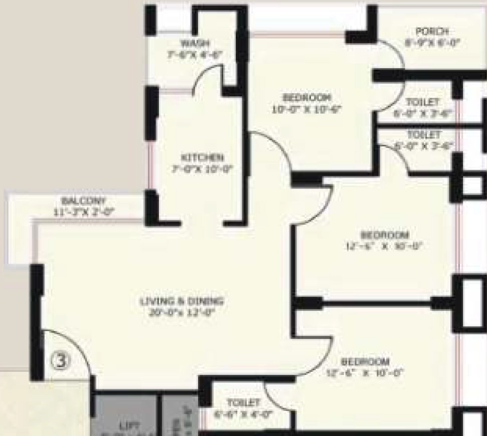 3 BHK Flat in Shreeji Tirth in Ghanteshwer, Rajkot - Image 927516