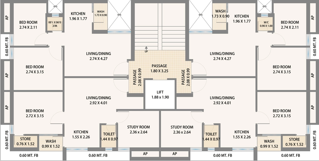 Floor Plan of Shyama Apartment in Ghanteshwer, Rajkot - Image 426203