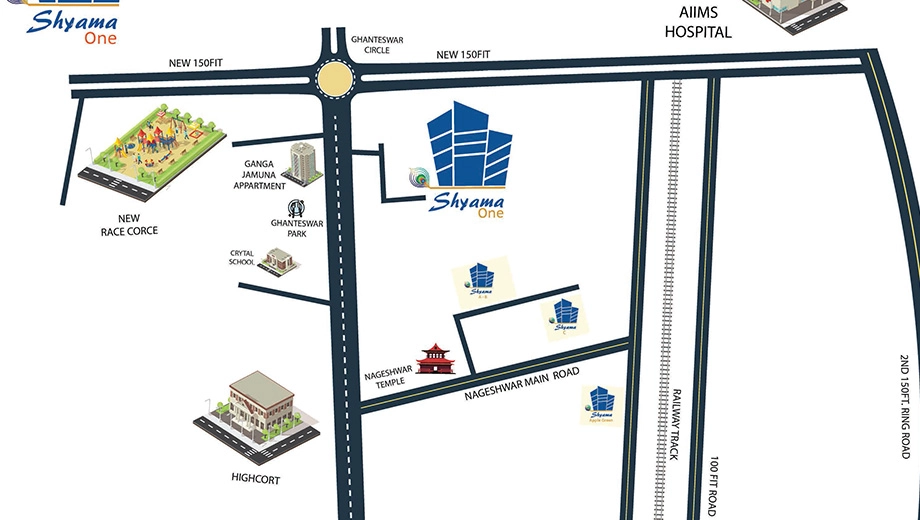 Location of Shyama One in Ghanteshwer, Rajkot - Image 426208