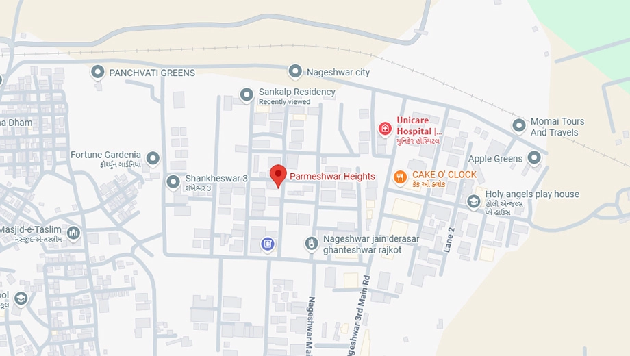 Location of Somnath Parmeshwar Heights in Ghanteshwer, Rajkot - Image 426235