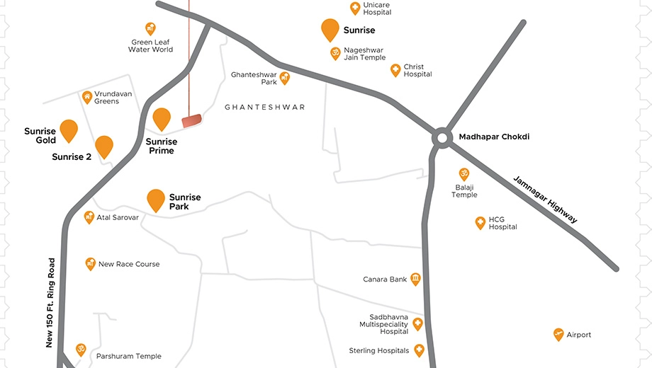 Location of Sunrise Platinum in Ghanteshwer, Rajkot - Image 426293