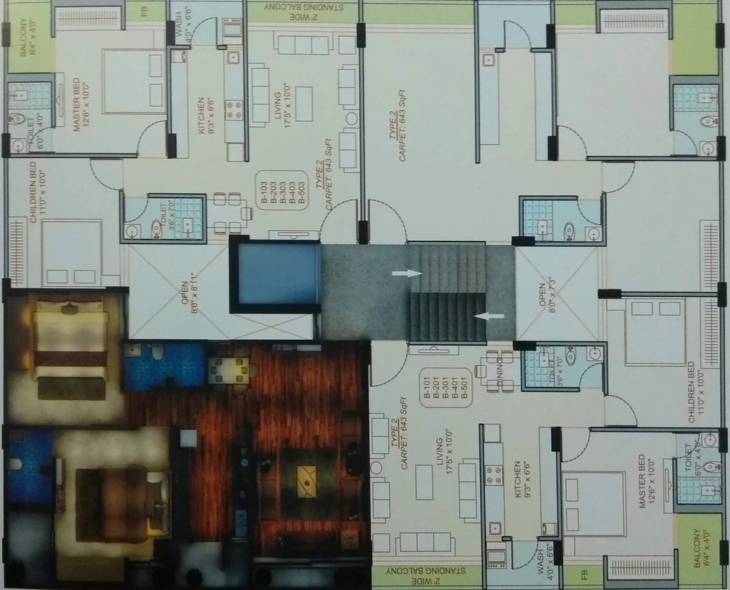 Floor Plan of Sunrise Prime in Ghanteshwer, Rajkot - Image 426301