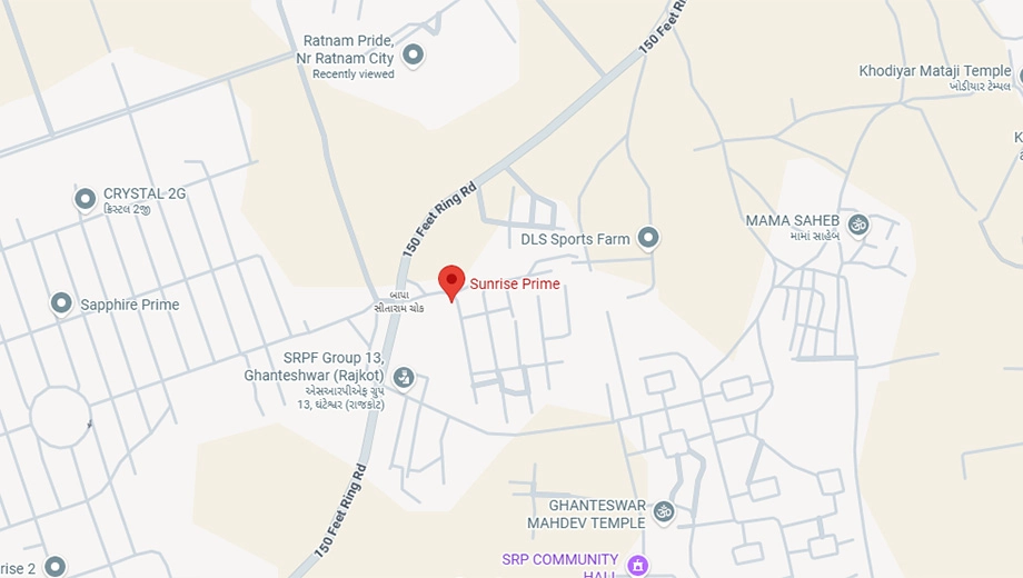 Location of Sunrise Prime in Ghanteshwer, Rajkot - Image 426299