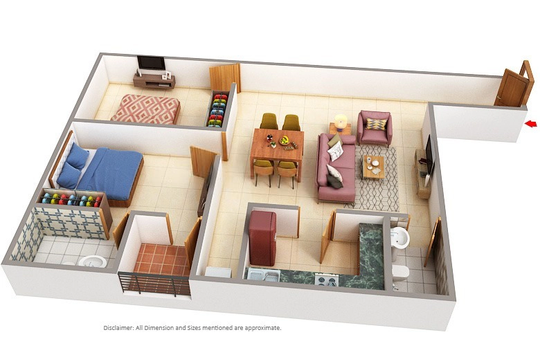 2 BHK Flat in River Enclave in Lokhra, Guwahati - Image 927547