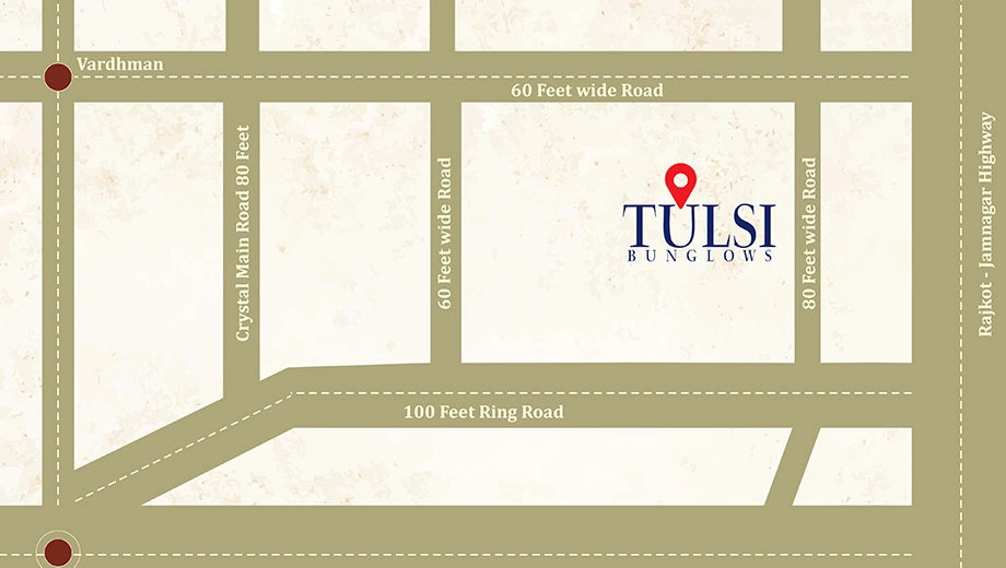 Location of Tulsi Bunglows in Ghanteshwer, Rajkot - Image 426331