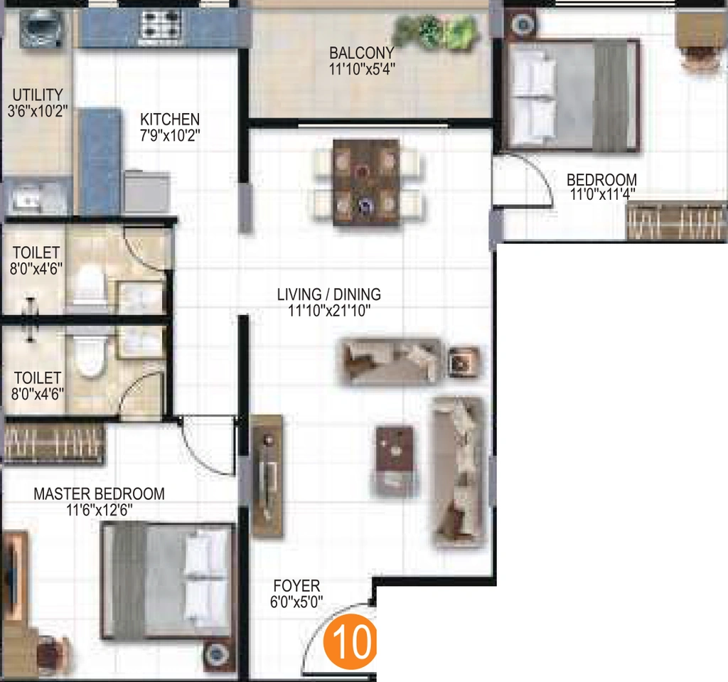 2 BHK Flat in Jagadhabi Premier 1 in Whitefield, Bangalore - Image 927602