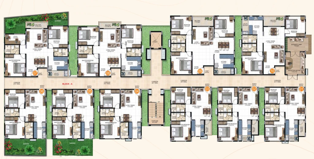 Floor Plan of Jagadhabi Premier 1 in Whitefield, Bangalore - Image 426466