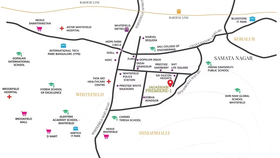 Location of Jagadhabi Premier 1 in Whitefield, Bangalore - Image 426464