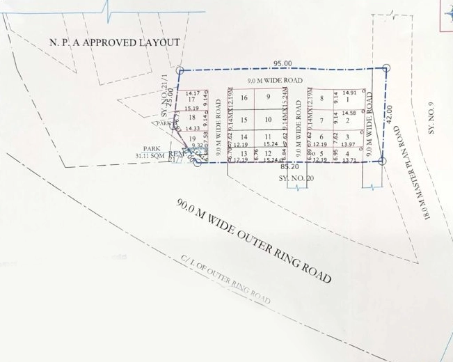 Master Plan of Mahendra Parijatha Enclave in Varuna, Mysore - Image 426567