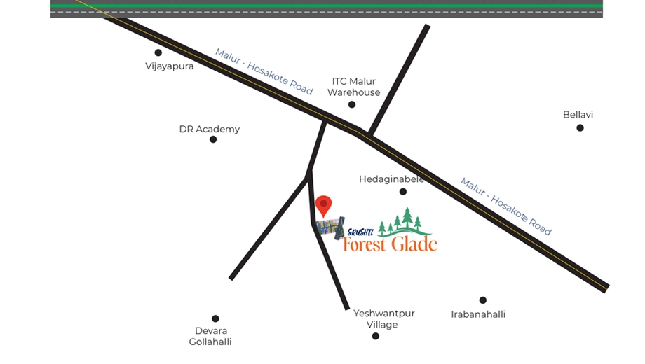 Location of Srishti Sreevari Forest Glade in Hoskote, Bangalore - Image 426470