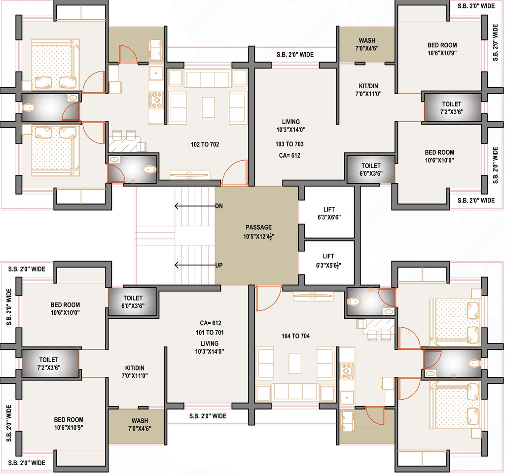 Floor Plan of Kishorbhai Tulsi Palace in Ghanteshwer, Rajkot - Image 426486