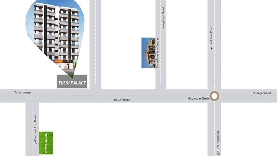 Location of Kishorbhai Tulsi Palace in Ghanteshwer, Rajkot - Image 426485