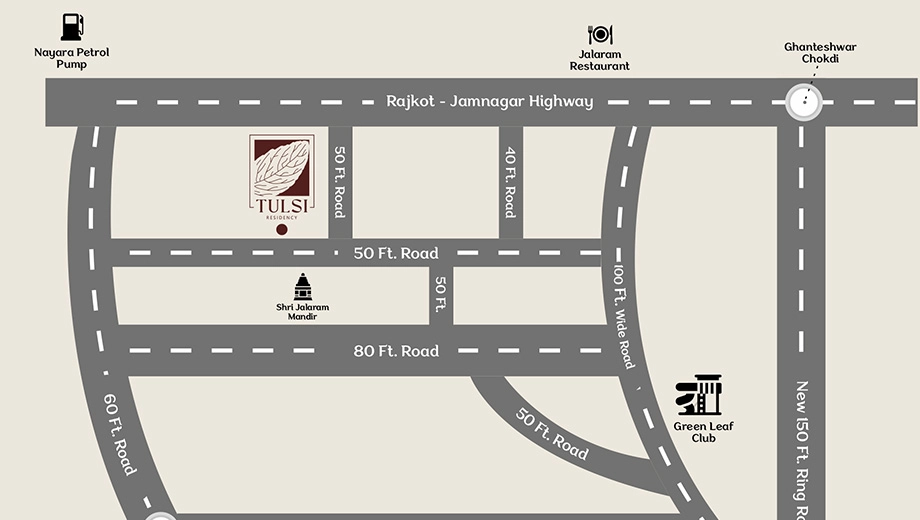 Location of Tulsi Residency in Ghanteshwer, Rajkot - Image 426490