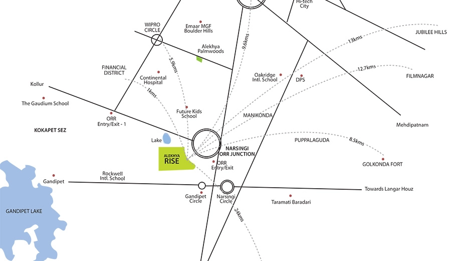 Location of Alekhya Rise in Kokapet, Hyderabad - Image 426505