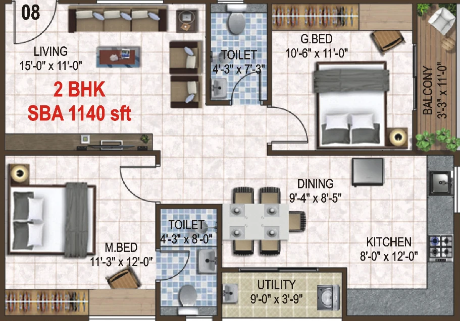 2 BHK Flat in Shashank Akshaya in Kogilu, Bangalore - Image 927629