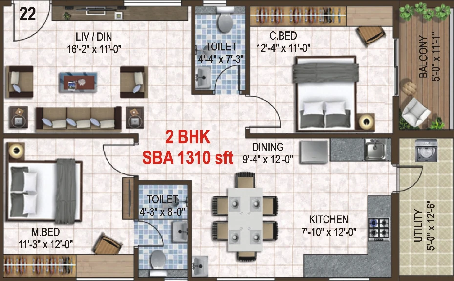 2 BHK Flat in Shashank Akshaya in Kogilu, Bangalore - Image 927631