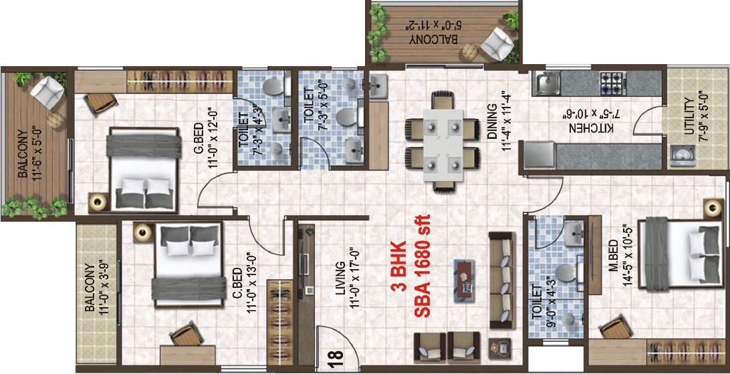 3 BHK Flat in Shashank Akshaya in Kogilu, Bangalore - Image 927635