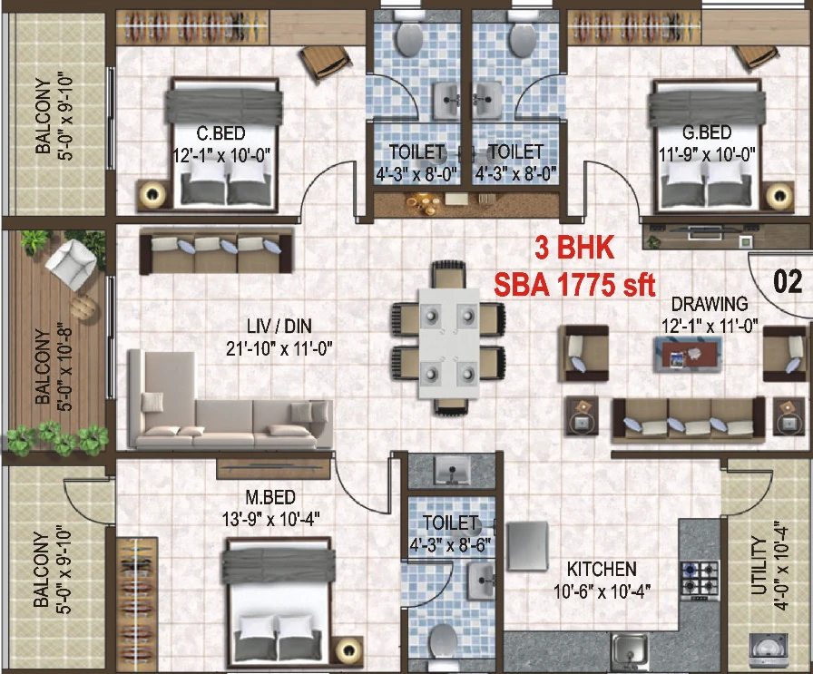 3 BHK Flat in Shashank Akshaya in Kogilu, Bangalore - Image 927636