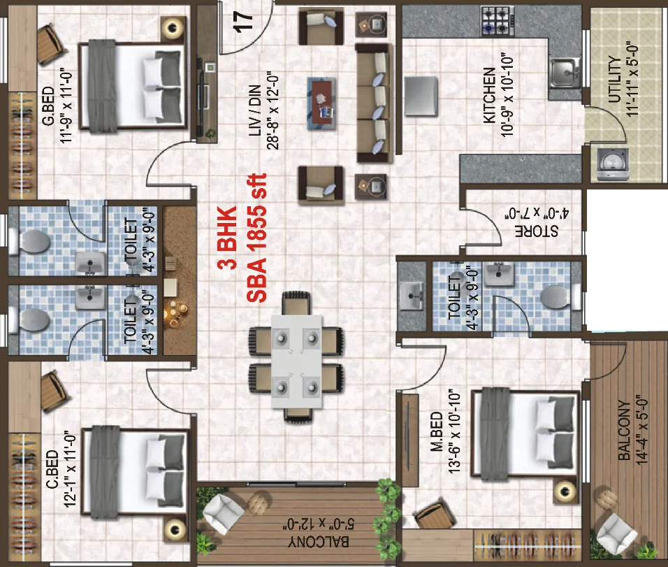 3 BHK Flat in Shashank Akshaya in Kogilu, Bangalore - Image 927637