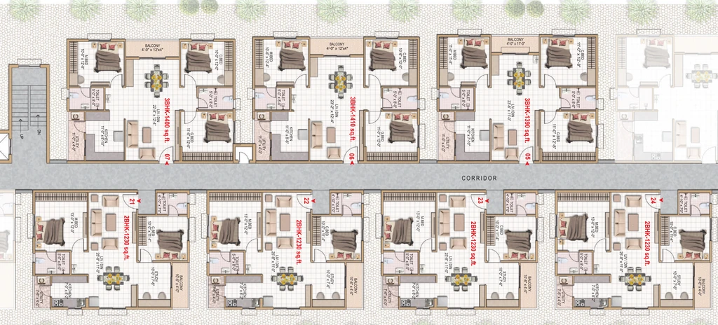 Floor Plan of Shashank Akshaya in Kogilu, Bangalore - Image 426534