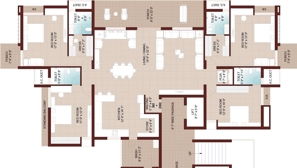 4 BHK Flat in Hiteshkumar The Grand Palace in Mota Mava, Rajkot - Image 927627