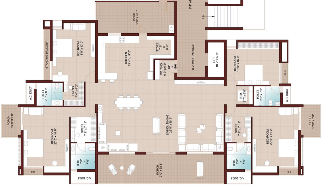 4 BHK Flat in Hiteshkumar The Grand Palace in Mota Mava, Rajkot - Image 927628