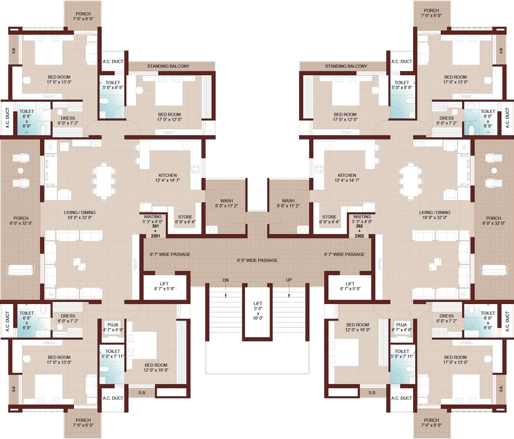 Floor Plan of Hiteshkumar The Grand Palace in Mota Mava, Rajkot - Image 426535