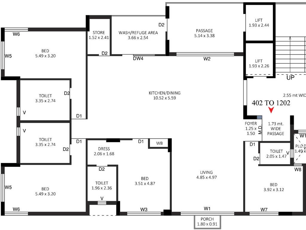 2 BHK Flat in Twin Urbana Gardens in Mota Mava, Rajkot - Image 927663