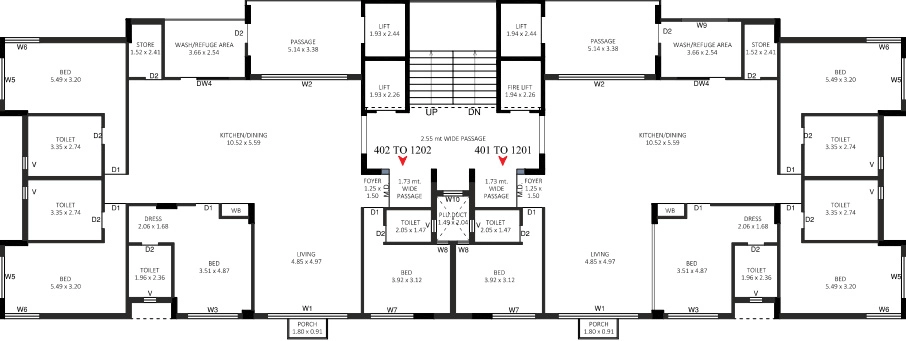 Floor Plan of Twin Urbana Gardens in Mota Mava, Rajkot - Image 426578