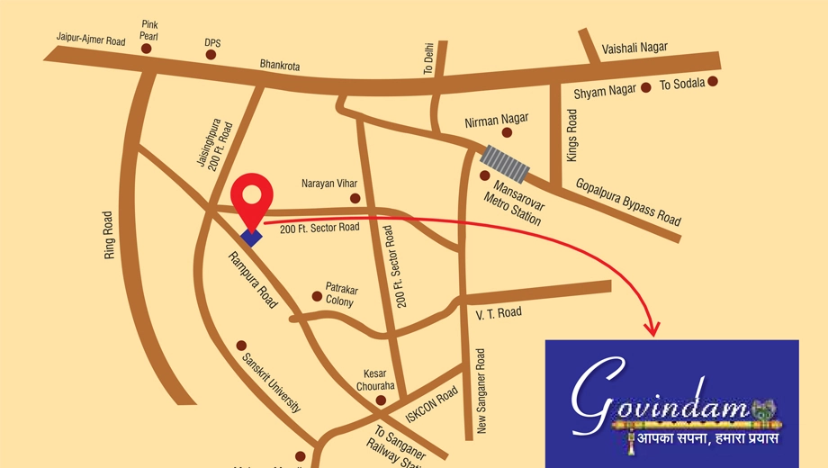 Location of Brijhari Govindam Apartment in Mansarovar, Jaipur - Image 426646