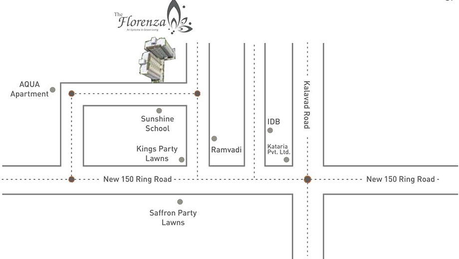 Location of Urban The Florenza in Mota Mava, Rajkot - Image 426619